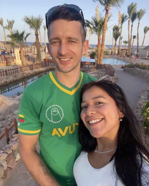 Ori and her husband together on holiday